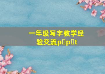 一年级写字教学经验交流p p t